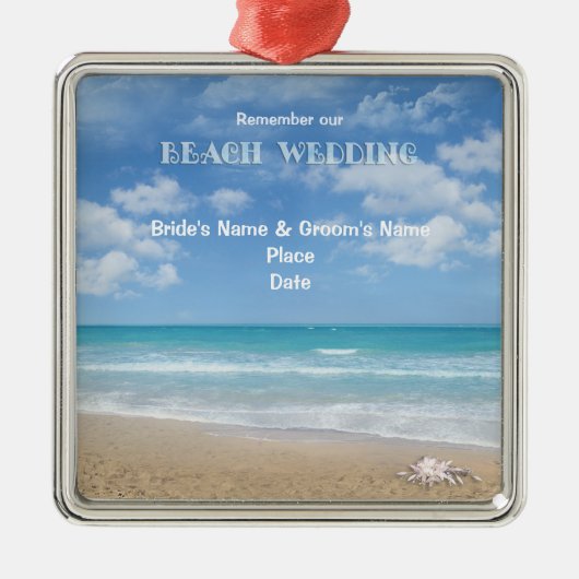 Beach Wedding (aanpasbaar) Metalen Ornament (Voorkant)