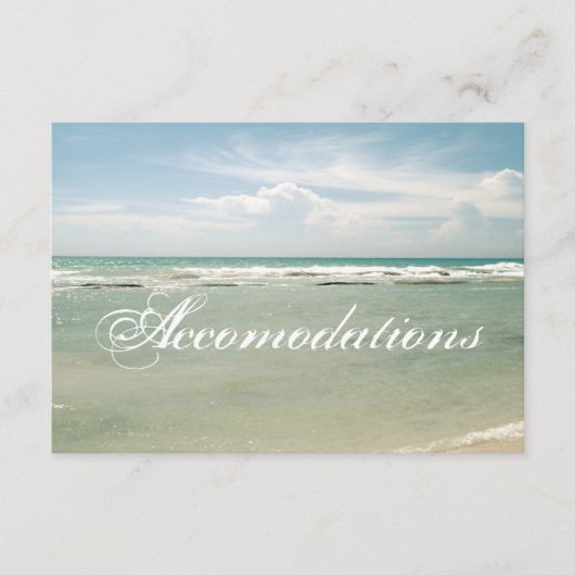  Beach Wedding Accomodation Card Informatiekaartje (Voorkant)