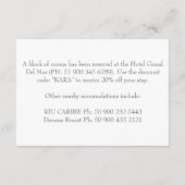  Beach Wedding Accomodation Card Informatiekaartje (Achterkant)