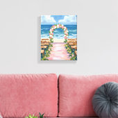 Beach Wedding Aisle Floral Watercolor Canvas Afdruk (Insitu (Woonkamer))