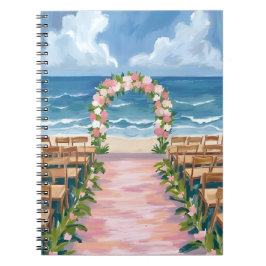 Beach Wedding Aisle Floral Watercolor Notitieboek