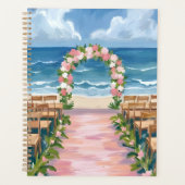 Beach Wedding Aisle Floral Watercolor Planner (Voorkant)