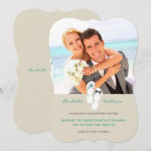 Beach Wedding Announcement, de heer & Mrs. Teensli Kaart (Voorkant / Achterkant)