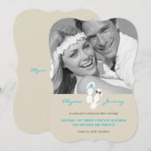 Beach Wedding Announcement, de heer & Mrs. Teensli Kaart (Voorkant / Achterkant)