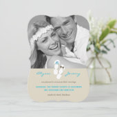 Beach Wedding Announcement, de heer & Mrs. Teensli Kaart (Staand voorkant)