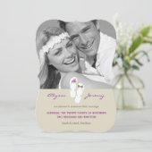 Beach Wedding Announcement, de heer & Mrs. Teensli Kaart (Staand voorkant)