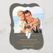 Beach Wedding Announcement, de heer & Mrs. Teensli Kaart (Voorkant / Achterkant)