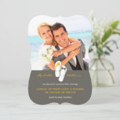 Beach Wedding Announcement, de heer & Mrs. Teensli Kaart (Staand voorkant)