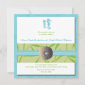 Beach Wedding - Aqua Blue bruiloft uitnodigingen (Voorkant)