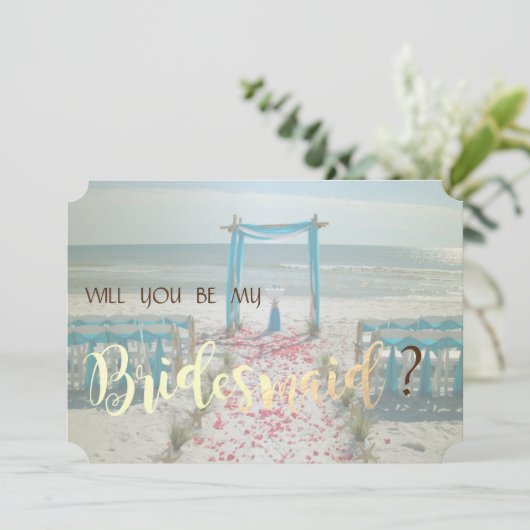 Beach Wedding Arbor Bridesmaid Kaart (Staand voorkant)