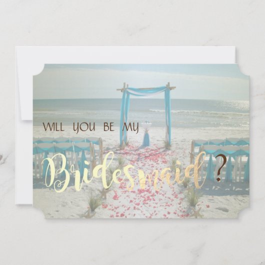 Beach Wedding Arbor Bridesmaid Kaart (Voorkant)