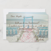 Beach Wedding Arbor Bridesmaid Kaart (Achterkant)