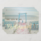 Beach Wedding Arbor Bridesmaid Kaart (Voorkant / Achterkant)