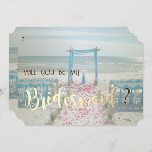 Beach Wedding Arbor Bridesmaid Kaart (Voorkant / Achterkant)