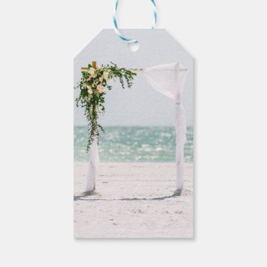 Beach Wedding Arbor Floral bedankt Cadeaulabel (Achterkant)