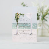 Beach Wedding Arbor Floral Reception Kaart (Staand voorkant)