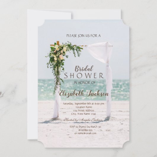 Beach Wedding Arbor Floral Vrijgezellenfeest Kaart (Voorkant)