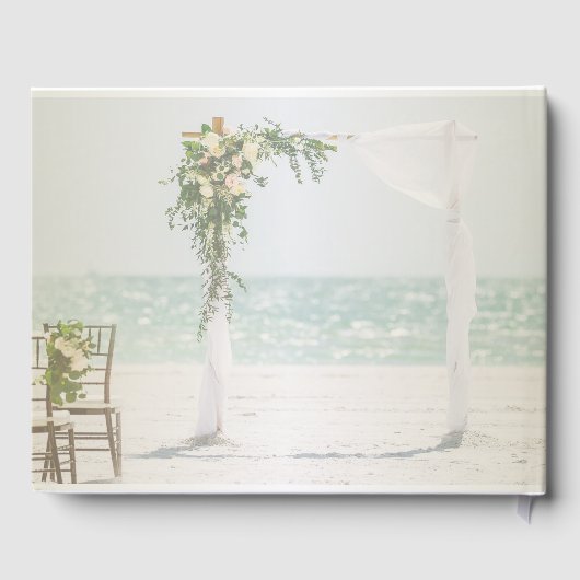 Beach Wedding Arbor Floral Wedding Gastenboek (Achterkant)