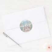 Beach Wedding Arbor Ronde Sticker (Envelop)
