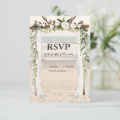 Beach Wedding Arbor RSVP-kaart RSVP Kaartje (Staand voorkant)
