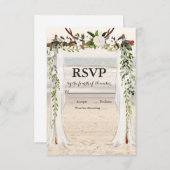 Beach Wedding Arbor RSVP-kaart RSVP Kaartje (Voorkant / Achterkant)