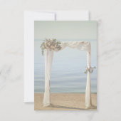 Beach Wedding Arch Floral Reception Kaart (Achterkant)