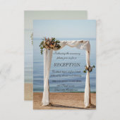 Beach Wedding Arch Floral Reception Kaart (Voorkant / Achterkant)
