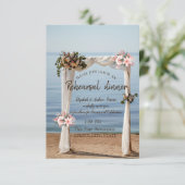 Beach Wedding Arch Floral Rehearsal Dinner Kaart (Staand voorkant)