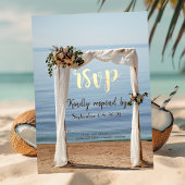 Beach Wedding Arch Floral RSVP Kaart