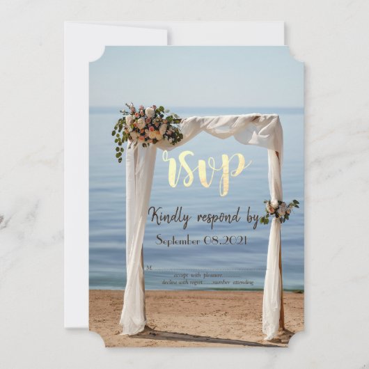 Beach Wedding Arch Floral RSVP Kaart (Voorkant)