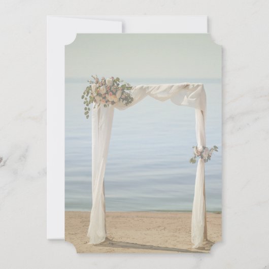 Beach Wedding Arch Floral RSVP Kaart (Achterkant)