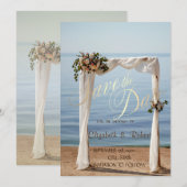 Beach Wedding Arch Floral Save the Date (Voorkant / Achterkant)