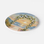 Beach Wedding Arch Floral Watercolor Papieren Bordje (Gekanteld)