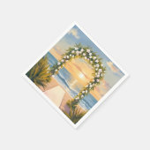 Beach Wedding Arch Floral Watercolor Servet (Hoek)