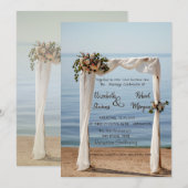 Beach Wedding Arch Floral Wedding Kaart (Voorkant / Achterkant)
