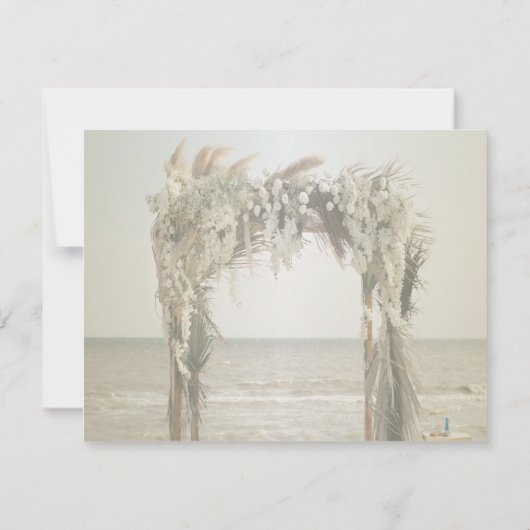 Beach Wedding Arch Rehearsal Dinner Kaart (Achterkant)