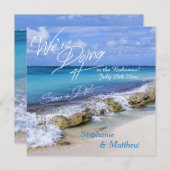 Beach Wedding Bahamas Save the Date (Voorkant / Achterkant)