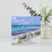 Beach Wedding Bahamas Save the Date (Staand voorkant)
