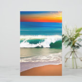 Beach Wedding Beach op Sunset waves zandstrand (Staand voorkant)