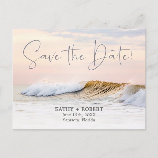 BEACH WEDDING BEWAREN HET DATUM BRIEFKAART | OCEAN (Voorkant)