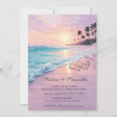Beach Wedding bewerkbare Sjabloon Kaart (Voorkant)