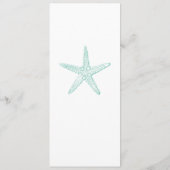 Beach Wedding Blauwgroen Blue Starfish Modern Menu (Achterkant)