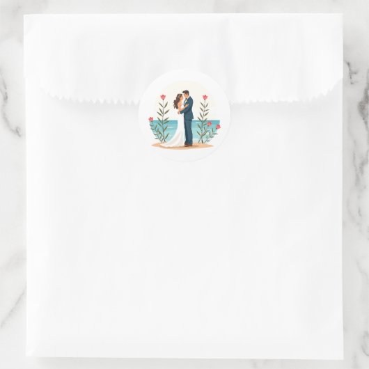 Beach Wedding Bliss Sticker (Tas)