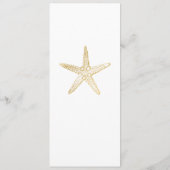 Beach Wedding Blue Gold Starfish Modern Menu (Achterkant)