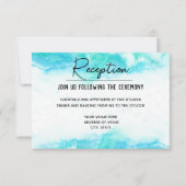 Beach Wedding Blue Wave Reception Information Kaar RSVP Kaartje (Voorkant)