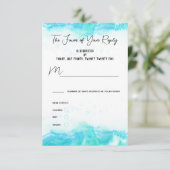 Beach Wedding Blue Waves Meal Choice Response Kaar RSVP Kaartje (Staand voorkant)