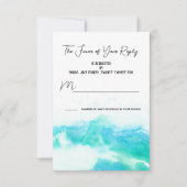Beach Wedding Blue Waves RSVP Response Kaart (Voorkant)