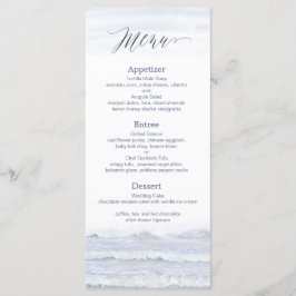 Beach Wedding, Blue White Waterverf Wedding Programmakaart