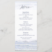 Beach Wedding, Blue White Waterverf Wedding Programmakaart (Achterkant)