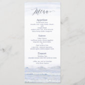Beach Wedding, Blue White Waterverf Wedding Programmakaart (Voorkant)